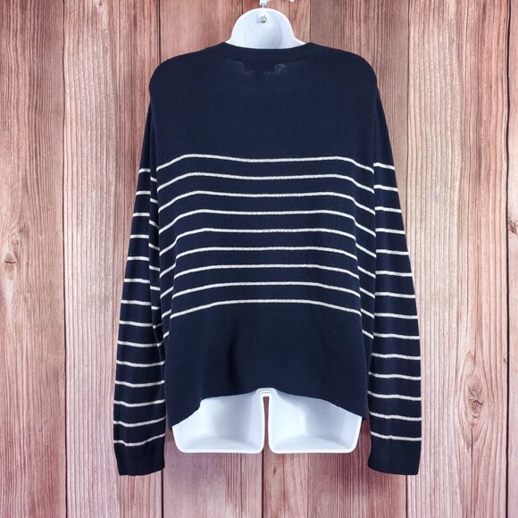 Nili Lotan Target Womens 1X Striped Crewneck Pullover Cashmere Blend Sweater - Picture 5 of 15